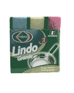 Eponges abrasives lindo colorées + fibre verte