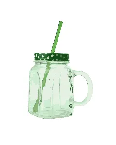 Chope avec couvercle rouge & paille