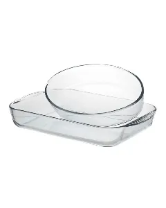 Lot de 2 plats à four en verre