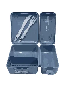 Boîte à déjeuner 2 compartiments + couverts