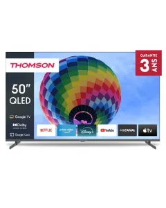 Téléviseur 50" QLED 4K UHD Side feet Google TV Noir 