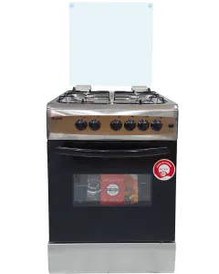 Cuisinière 4 feux avec Tourne broche Inox