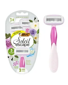 Rasoirs jetables 5 lames Soleil escape rose et Magnolia 