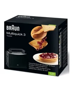 Grille pain 2 fentes Braun Multitoast Noir