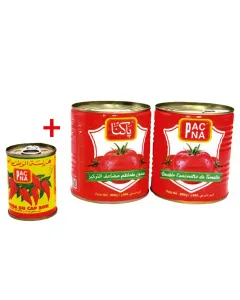 Lot de double concentré de tomate + harissa