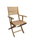 Chaise pliante avec accoudoirs acacia Bali