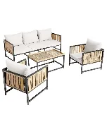 Salon de jardin bas Louga noir