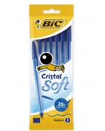 Pack de 4 stylos à bille bleu Cristal Soft