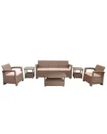 Salon de jardin 5 places Syphax Light Brown