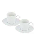 Paire tasse à café blanche martelée