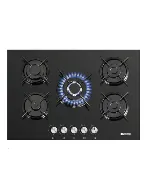 Plaque encastrable 5 feux noir