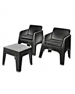 Salon de jardin  de coin Gammarth 2 places noir